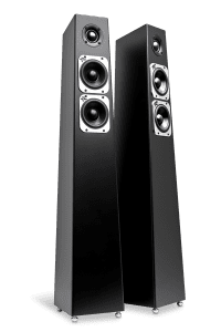 Totem Acoustic Tribe Tower Haut-Parleur Couleur Satin Noir « Fait au Canada » (Paire)