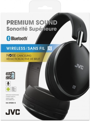 JVC Écouteur Bluetooth / Sans Fil Supra-Auriculaire + Suppression de Bruit Active Couleur Noir (HA-S90BN)