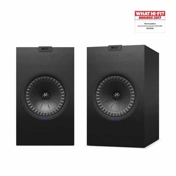 KEF Uni-Q® Mid-Sized Bookshelf Speakers Colour Satin Black (Q350)