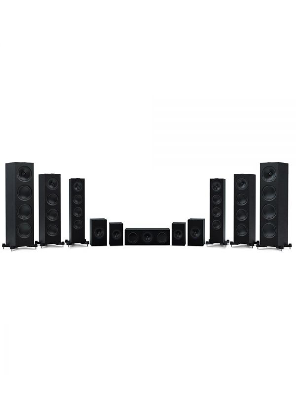 KEF Uni-Q® Haut-Parleurs Colonnes / Tours + Basses à Long Débattement Couleur Satin Noir (Q950)