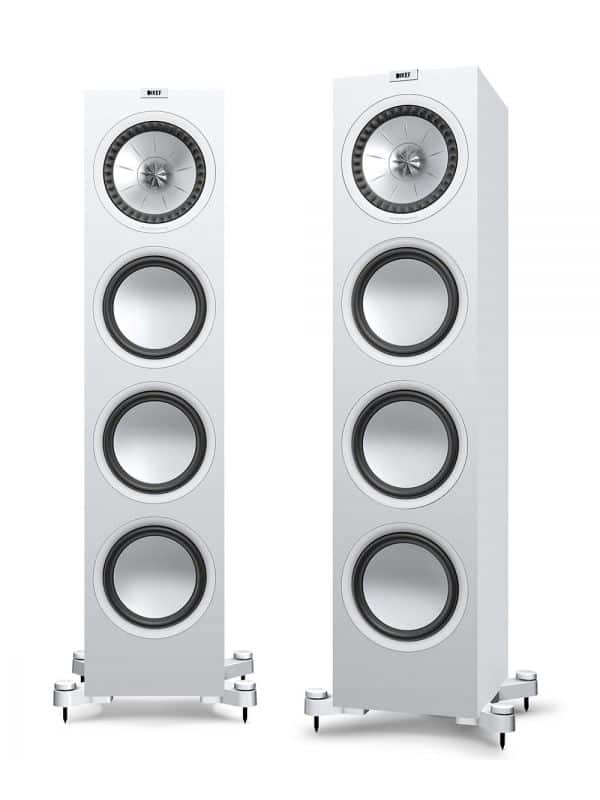 KEF Uni-Q® Floorstanding Tower Speakers + Long-Throw Bass Driver Colour Satin White (Q950)