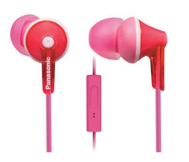 Panasonic Écouteurs Filaire Intra-auriculaires ErgoFit avec Micro + Contrôleur Rose (RP-TCM125)