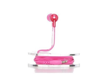 Panasonic Écouteurs Filaire Intra-auriculaires ErgoFit avec Micro + Contrôleur Rose (RP-TCM125)