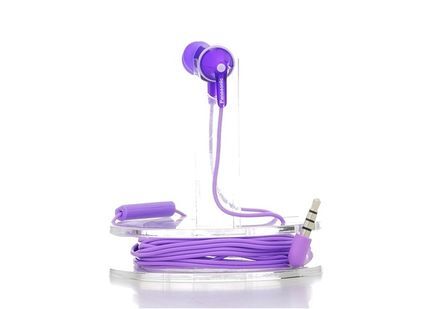 Panasonic Écouteurs Filaire Intra-auriculaires ErgoFit avec Micro + Contrôleur Violette (RP-TCM125)
