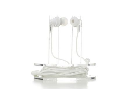 Panasonic Écouteurs Filaire Intra-auriculaires ErgoFit avec Micro + Contrôleur Blanc (RP-TCM125)