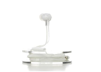 Panasonic Écouteurs Filaire Intra-auriculaires ErgoFit avec Micro + Contrôleur Blanc (RP-TCM125)
