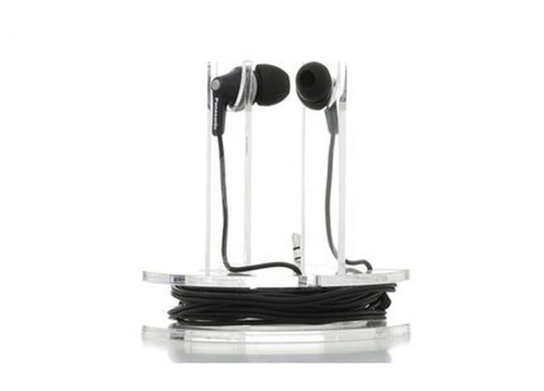 Panasonic Écouteurs Filaire Intra-auriculaires ErgoFit avec Micro + Contrôleur Noir (RP-TCM125)