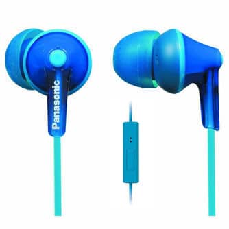 Panasonic ErgoFit In-Ear Earbud Headphones with Mic + Controller Blue (RP-TCM125)