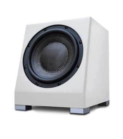 Totem Acoustic 8 po Caisson de Basses Amplifié Couleur Satin Blanc (Kin Sub)