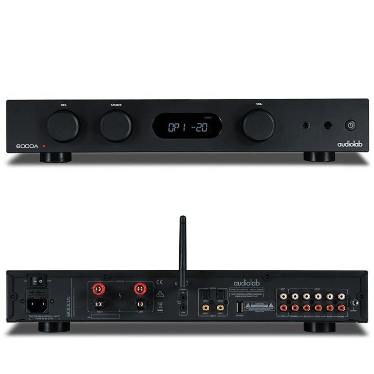 Audiolab 6000A Amplificateur Stéréo Intégré avec Bluetooth® et DAC Haute Performance (Noir)