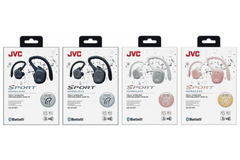 JVC Truly Wireless Sport Headphones with Charging Case - Black (HAET45TB)