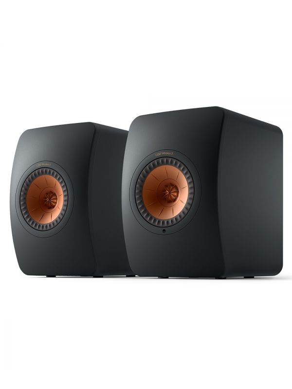 KEF Uni-Q® Haut-Parleurs Étagères Amplifiés Sans-Fil Couleur Noir Carbone (LS50 Collection Wireless II)