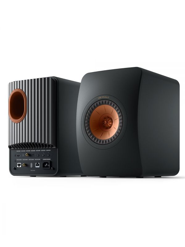 KEF Uni-Q® Haut-Parleurs Étagères Amplifiés Sans-Fil Couleur Noir Carbone (LS50 Collection Wireless II)