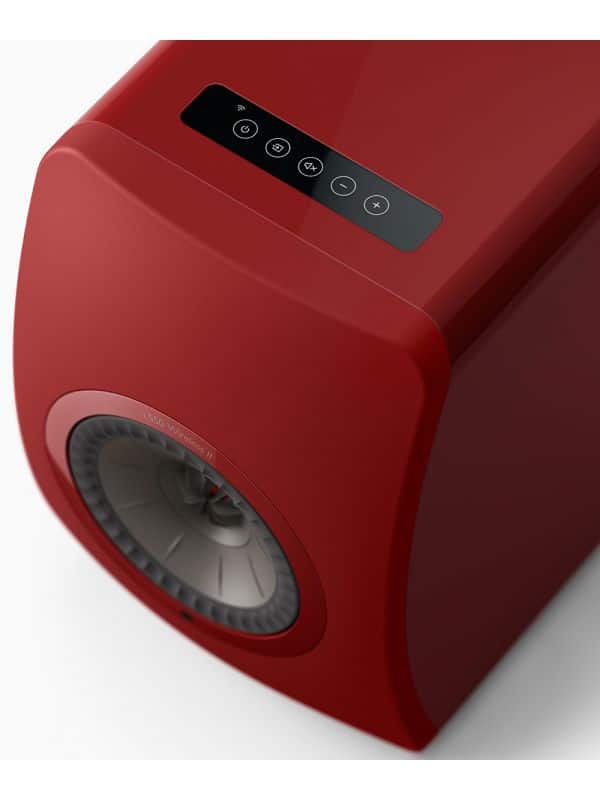 KEF Uni-Q® Haut-Parleurs Étagères Amplifiés Sans-Fil Couleur Rouge Cramoisi (LS50 Collection Wireless II)