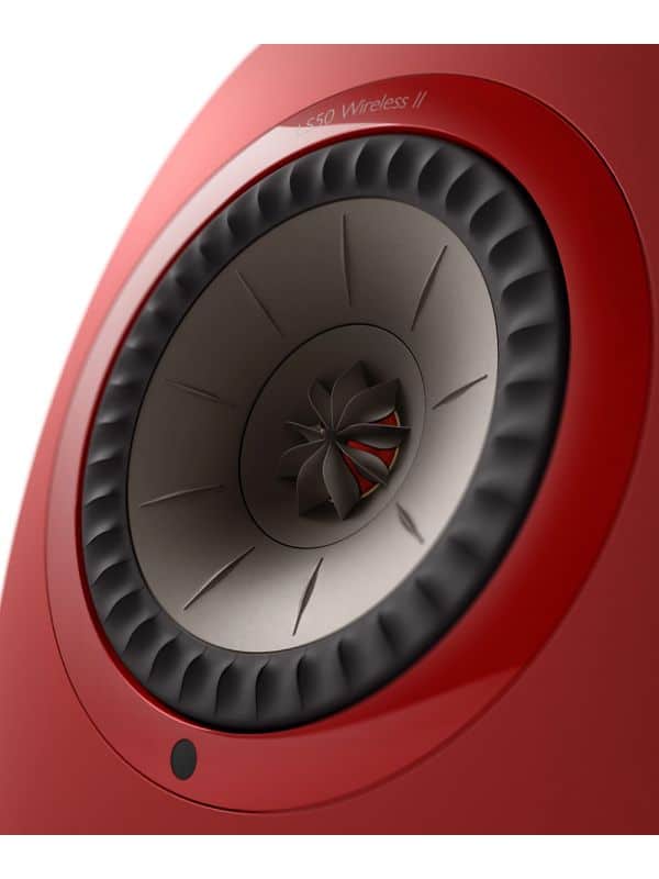 KEF Uni-Q® Haut-Parleurs Étagères Amplifiés Sans-Fil Couleur Rouge Cramoisi (LS50 Collection Wireless II)