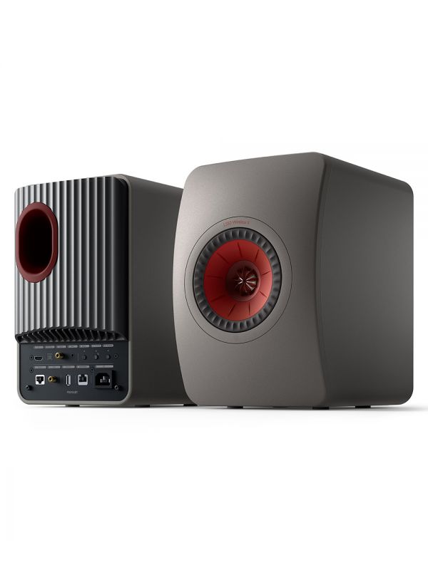 KEF Uni-Q Powered Bookshelf Speakers Wireless Color Titanium Grey (LS50 Collection Wireless II)