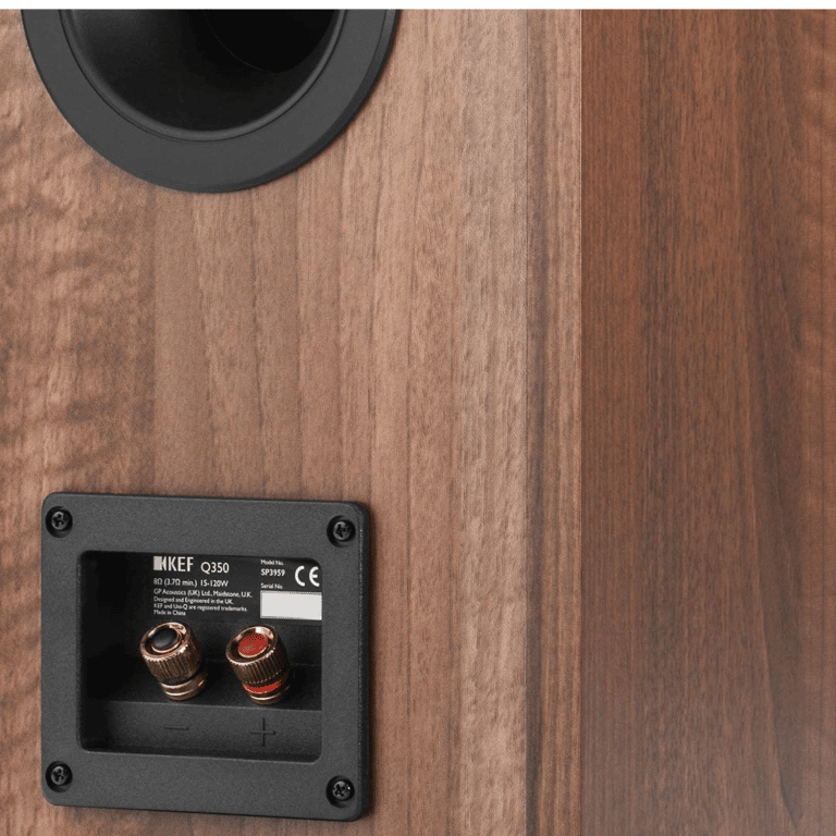 KEF Q350: Mid-Sized Bookshelf Speakers (Walnut)