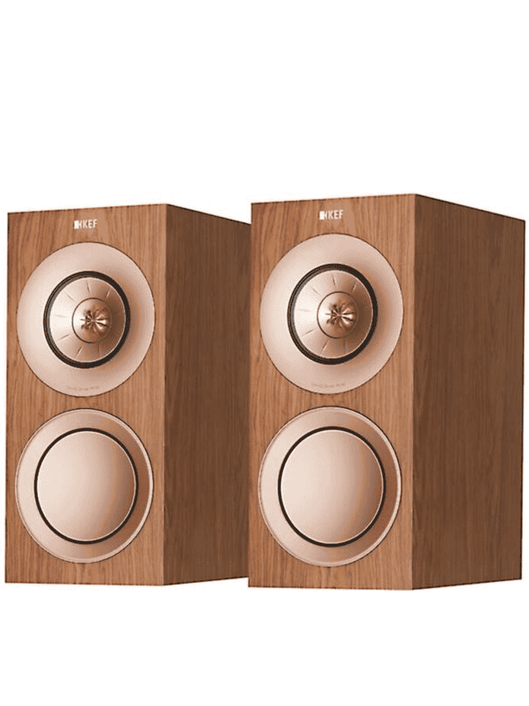 KEF Uni-Q® Haut-Parleurs Étagères Sur Pieds Couleur Noyer (R3) Demo(VENTE FINALE)