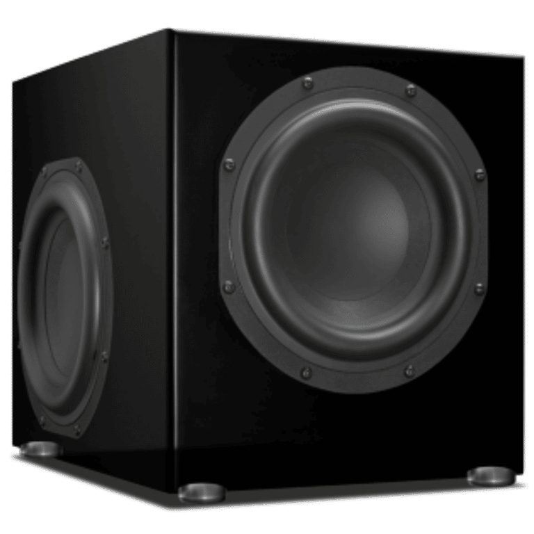 Totem Acoustic Double 8 po Caisson de Basses Amplifié Compact Couleur Satin Noir (Storm Sub)