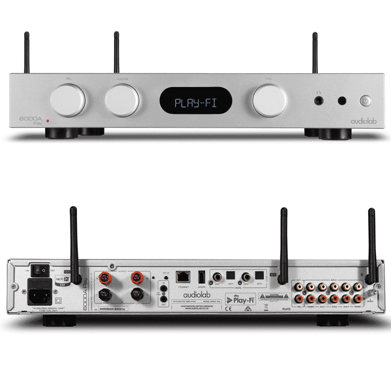 Audiolab 6000A Play Amplificateur Intégré avec Lecteur Réseaux WiFi (Argent)