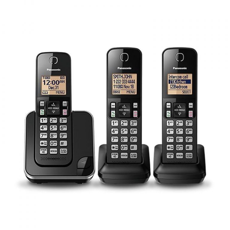 Panasonic Système Téléphonique Numérique avec 3 Combinés Sans-Fil Noir (KX-TGC383)