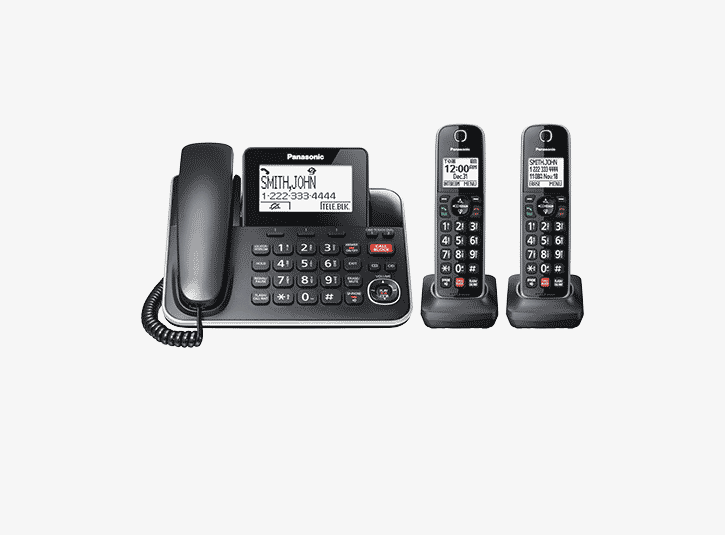 Panasonic Système Téléphonique avec 1 combiné avec fil et 2 sans