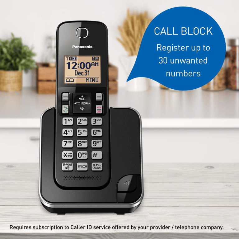 Panasonic KXTGC382B Système Téléphonique Numérique Sans Fil à 2 Combinés, Noir