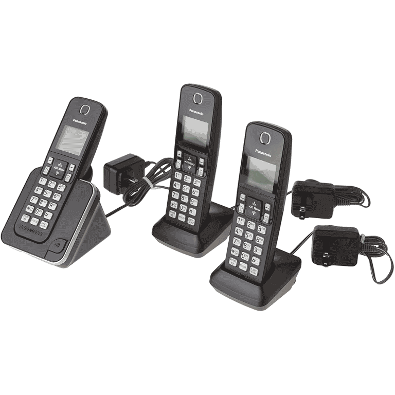 Panasonic Dect 6.0 3 Handset Landline Black (KX-TGC383)