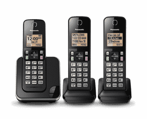 Panasonic Système Téléphonique Numérique avec 3 Combinés Sans-Fil Noir (KX-TGC383)