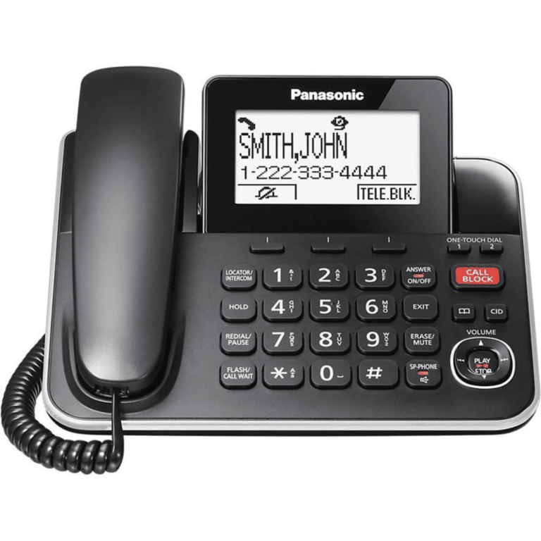 Panasonic Système Téléphonique avec 1 combiné avec fil et 2 sans fil Dect 6.0  (KX-TGF872B)