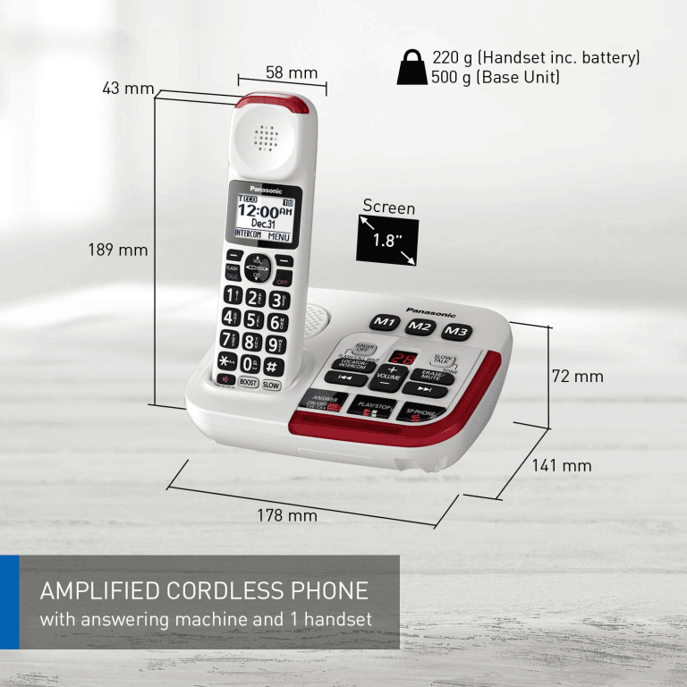 Panasonic KXTGM470 Téléphone Fixe à 1 Combiné Blanc