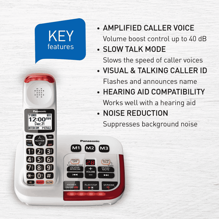 Panasonic KXTGM470W 1-Handset Landline Telephone White