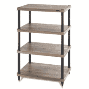 Solidsteel 4 Étagère audio Rack 34.8 po Haut – Noyer (S3-4)