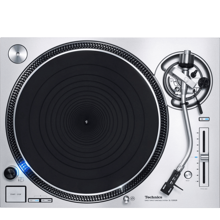 Technics Platine vinyle à entraînement direct en Argent Fabriqué au Japon (SL-1200GR)