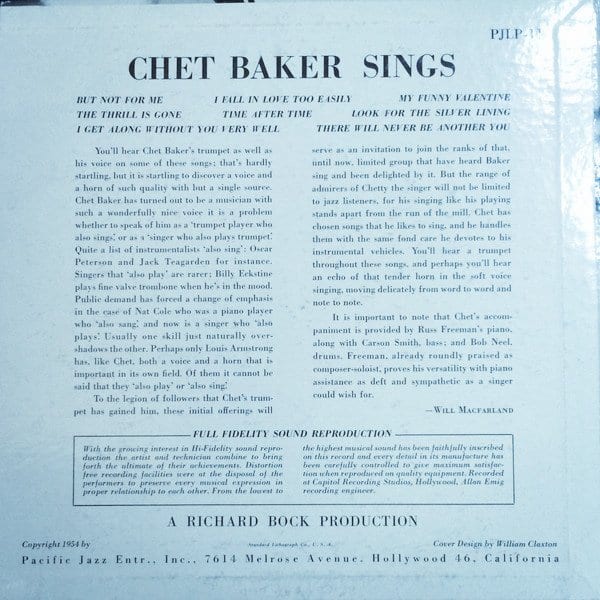 Baker, Chet - Chet Baker Sings (LP)