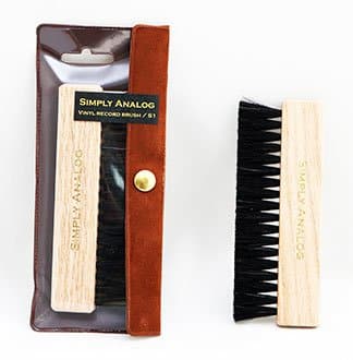 Simply Analog Brosse pour Disques Vinyle Antistatique en Chêne Naturel et Poils de Chèvre