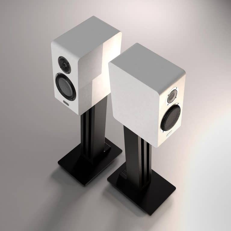 Marten Série Oscar Premium Loudspeakers Haut-parleurs Étagères Sur Pieds Couleur Piano Blanc (Duo)