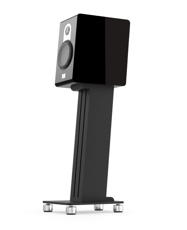 Marten Série Parker Premium Loudspeakers Haut-parleurs Étagères Sur Pieds Couleur Piano Noir (Duo)