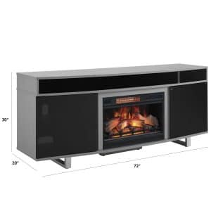 Bell’O Enterprise Classic Flame TV Support Avec Haut-parleurs Couleur Gris