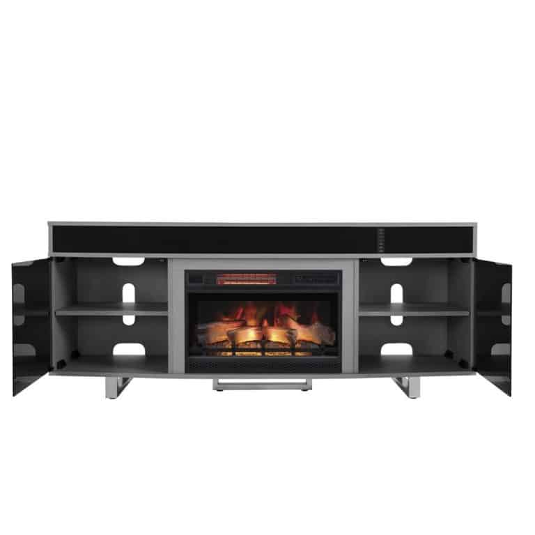 Bell'O Enterprise Classic Flame TV stand With Speakers Color Grey