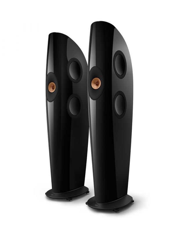 KEF Uni-Q® Haut-Parleurs Colonnes / Tours Ultra Hi-Fi Couleur Piano Noir / Cuivre (Blade One Meta)