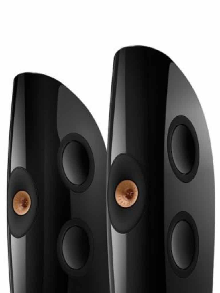 KEF Uni-Q® Haut-Parleurs Colonnes / Tours Ultra Hi-Fi Couleur Piano Noir / Cuivre (Blade One Meta)