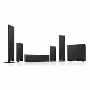 KEF Ensemble de Haut-parleurs Ultra-Plat 5.0 de Couleur Noir (T205)