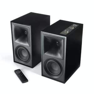 Klipsch Reference Powered Bookshelf Speakers Color Matte Black (The Fives)