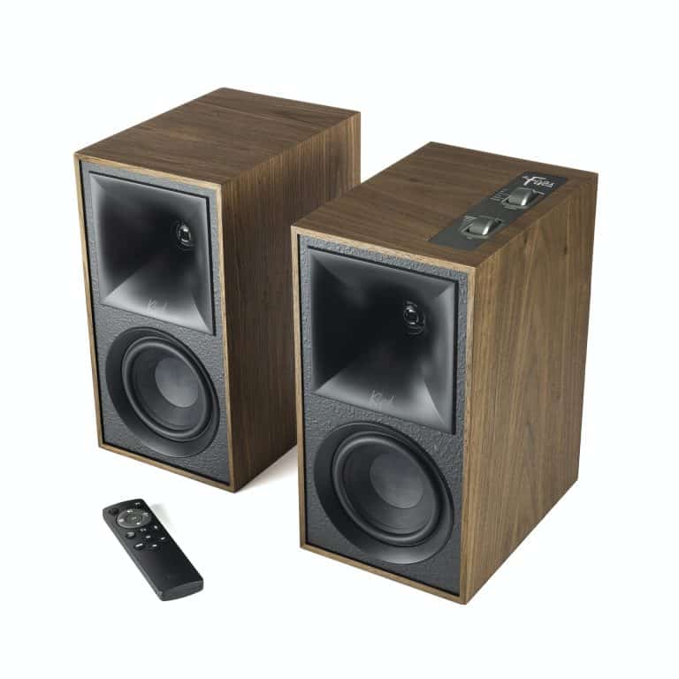 Klipsch Reference Series Powered Bookshelf Speakers Color Walnut (The Fives)