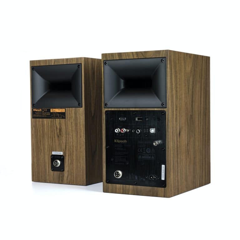 Klipsch Reference Series Powered Bookshelf Speakers Color Walnut (The Fives)