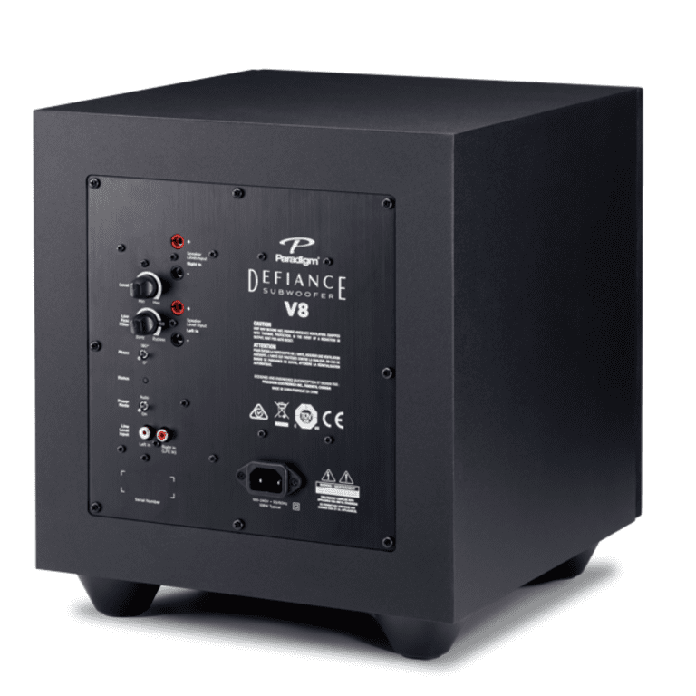 Paradigm 8 po Série Defiance Caisson de Basses Amplifié Couleur Noir Satiné (Defiance V8)