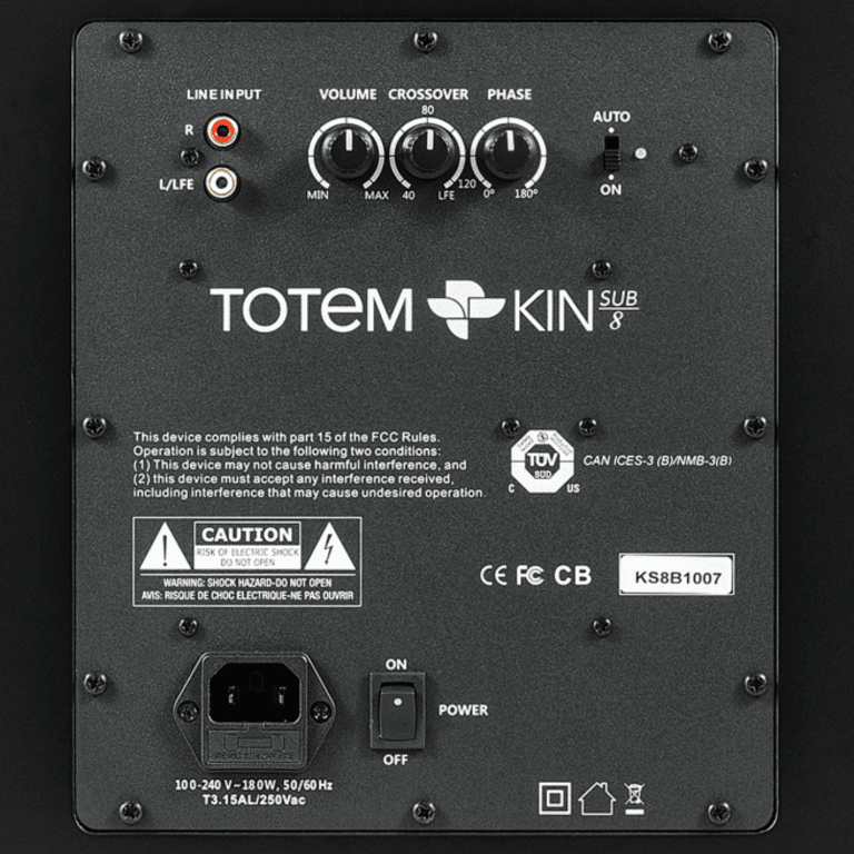 Totem Acoustic 8 po Caisson de Basses Amplifié Couleur Satin Noir (Kin Sub 8)