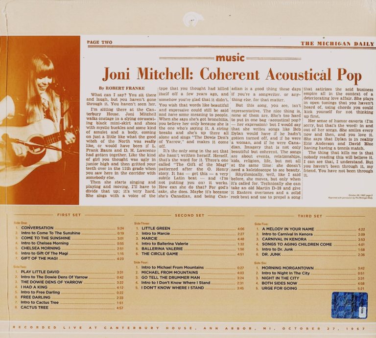 Mitchell Joni - Live at Canterbury House (3LP) 1967