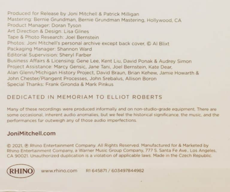 Mitchell Joni - 2021RSD1 - Archives Vol. 1 ('63-'67 highlights)